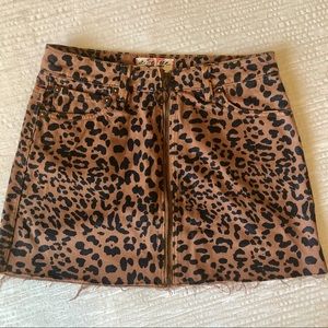 Leopard Print Mini Skirt